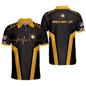 Camiseta con Estampado 3D Personalizada OEM para Jugador de Billar, Camisetas Divertidas para Equipo de Billar para Hombre, Torneo de Billar, Snooker, Polo - Product Image 1