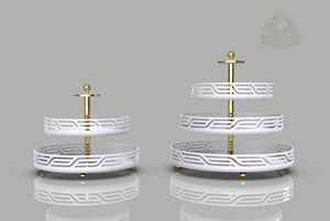 Support de service et plateau de luxe en acier inoxydable à 2 et 3 niveaux, écologique, pour la présentation de café et de desserts - Product Image 3