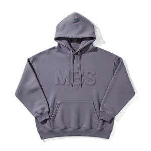 Sweat à capuche personnalisé avec logo 3D en relief, en molleton épais, pour homme/femme, coupe oversize, style streetwear unisexe, impression en relief, gris - Product Image 1