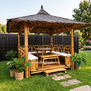 Gazebo y Pérgola de Bambú Modernos para Exteriores, Duraderos y Ecológicos, 250x250cm, Fácil Montaje, Decoración para Jardín - Product Image 3