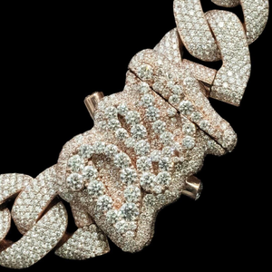 Cadena de Eslabones Cubanos de Lujo Chapada en Rodio con Plata 925 y Moissanita, Collar con Piedras Baguette Heladas, Joyería Hip Hop, Regalo para Hombres y Mujeres - Product Image 6