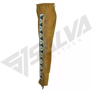 Pantalon d'hiver imperméable en daim marron pour homme SALVA LEATHER, coupe droite, poches, fermeture éclair, taille mi-haute, léger, style décontracté - Product Image 3