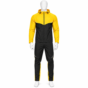 Survêtement pour homme en coton 100% avec logo streetwear et fermeture éclair intégrale, design personnalisé, coupe ample à manches courtes - Product Image 1