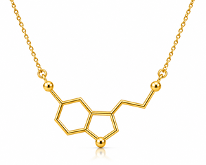 Collar con Colgante de Molécula de Serotonina Dorada, Plata de Ley 925, Joyería Inspirada en la Química para Mujer, Regalo para Fiesta - Product Image 5