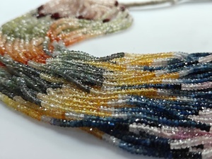 Perles Rondelles Multicolores Facettées en Saphir 2026, de 2mm à 3mm, Couleurs Mixtes, pour Colliers Perlés et Occasions Cadeaux - Product Image 2