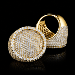 High Quality 10K Solid Gold Micro Pave Setting Round Ball Shape Face Moissanite Diamond Full <b>Iced</b> Hip Hop Unisex Wedding Jewelry - Product Image 1