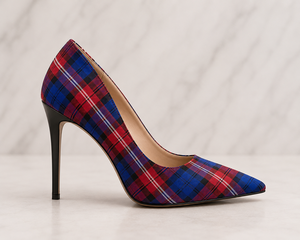 Escarpins à talon aiguille à bout pointu à motif tartan pour femmes, chaussures de mode à talon haut, fabricant de chaussures écossaises pour mariages et fêtes - Product Image 3