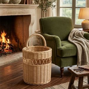 Cesta colgante de mimbre artesanal - Product Image 4