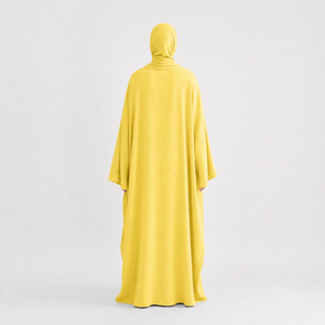 Nuevo Conjunto de Abaya Larga Talla Grande ODM 2026 con Hiyab a Juego, Ropa Casual de Manga Larga para Mujer, Tela Suave Antiarrugas - Product Image 3