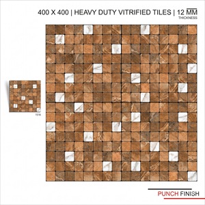Carreaux de sol vitrifiés robustes 400x400mm 12mm, finition perforée, antidérapants pour extérieur, allées, jardins, couleurs 1516 - Product Image 1