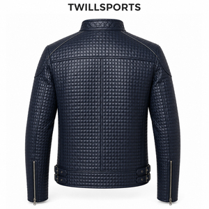Veste en cuir pour homme, automne-hiver, veste tendance pour homme, couleur unie, fermeture éclair, veste en cuir matelassée décontractée pour homme - Product Image 2