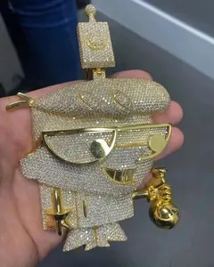 Pendentif personnalisé pour femme en moissanite ronde de 5,50 carats, Tishya Diamond, en argent sterling 925 plaqué or rose - Product Image 2