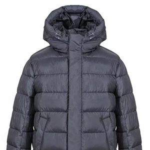 Parka longue noire à capuche OEM Heavy Best Bubble, manteau matelassé brillant personnalisé pour homme - Product Image 3