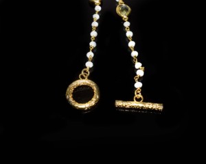 Elegant 18K Gold Plated <b>Brass</b> Bohemian Drop <b>Necklace</b> with Beads Natural Stones for Women's Party Shopping Hinduism - Product Image 4