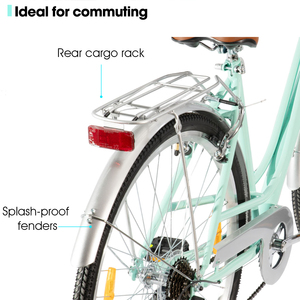 <span class=keywords><strong>Bicicleta</strong></span> Urbana para Mujer JOYKIE HILAND, <span class=keywords><strong>Cuadro</strong></span> <span class=keywords><strong>de</strong></span> Acero <span class=keywords><strong>de</strong></span> Alto Carbono, 7 Velocidades, Doble Freno V, Doble Llanta <span class=keywords><strong>de</strong></span> <span class=keywords><strong>Aluminio</strong></span>, 90% SKD, <span class=keywords><strong>Bicicleta</strong></span> para Damas - Product Image 4
