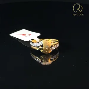 Anillo de oro tradicional con diseño texturizado intrincado, elegante joyería para mujer, estilo clásico, calidad premium, anillo para ocasiones festivas - Product Image 2