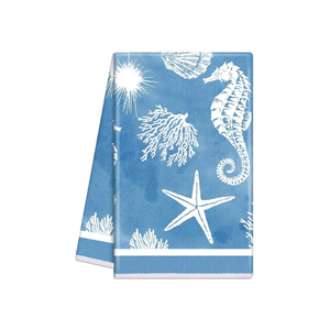 Playful Floral Woven Kitchen Dish Towels Featuring Custom Soft Cotton Washable 100% GOTS Certified Home Use Quality Durability - Product Image 1