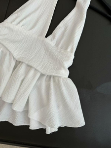 Chaleco de punto con encaje para mujer, cuello en V, con botones, sin mangas, cárdigan, top informal de verano personalizado, blusa tipo chaleco - Product Image 4