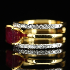 S925 Sterling <b>Silver</b> 14K Gold Plated <b>Emerald</b> Cut Green Moss Agate Wrap <b>Ring</b> CZ Accent Multi-Band Modern Statement <b>Ring</b> for Women - Product Image 5