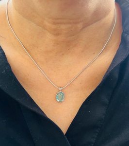 Collier en pierre d'aquamarine naturelle, pendentif bleu, plaqué or, vintage, minimaliste, bijoux en pierres précieuses, cadeau pour femmes, fait à la main - Product Image 3