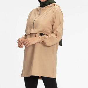 Vestido Túnica con Capucha para Mujer, Manga Larga, Resistente al Viento e Impermeable, Color Sólido, Logotipo Frontal, Ropa Casual de Invierno, Tejido de Punto con Bordado - Product Image 4