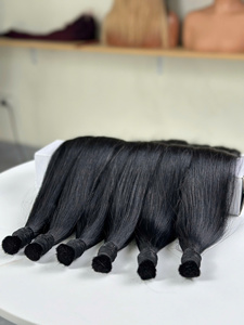 Cheveux naturels noirs lisses en vrac, double trame, cheveux humains vierges vietnamiens pour tressage, vente en gros - Product Image 6