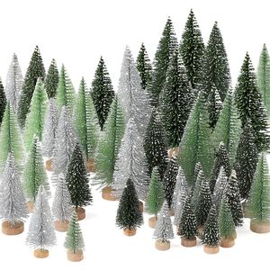 Set di 30 Mini Alberi di Natale Artificiali con Base in Legno, Decorazioni Natalizie - Product Image 2