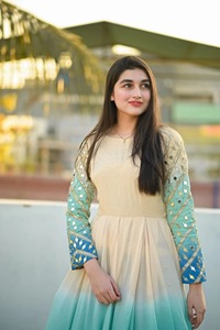 Hot Selling Ombre Turquoise Pakistani Party Wear Dress Mirror Work Mint Green Georgette Flared Anarkali Maxi Long Frock - Product Image 4