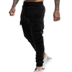 Pantalones Deportivos Cargo Color Borgoña para Hombre, Cintura Elástica con Cordón, Múltiples Bolsillos, Transpirables, Casuales, para Otoño - Product Image 4