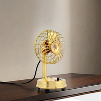 Ventilateur de table en laiton poli de style antique avec 3 lames pièce maîtresse de travail à collectionner pour la décoration de bureau et les cadeaux