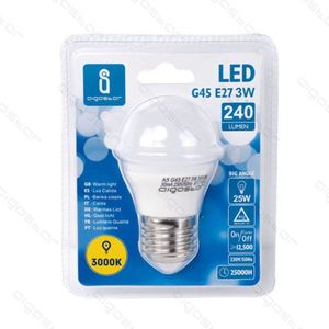 Lampadina LED A5 G45 3W E27 3000K Luce Calda 240 Lumen Ampio Angolo 25000H - Product Image 1