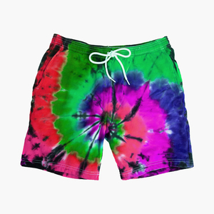 Shorts tie-dye pour homme, été, coton molletonné de haute qualité, longueur genou, respirants, pour la plage - Product Image 6