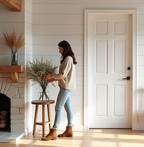 Modern Design Soundproof Moisture-resistant Solid MDF Wood Finished PVC Film Slab Door Interior Entry Office Building Apartments - Product Image 6