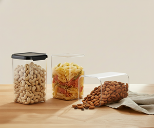 Conteneur de stockage alimentaire rectangulaire empilable transparent avec couvercle hermétique, capacité de 1100 ml / 1 kg - Product Image 3
