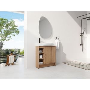 30\" Freestanding <b>Bathroom</b> <b>Vanity</b> with White Ceramic Sink and Soft-Close Door Plywood Easy KD Packing - Product Image 6