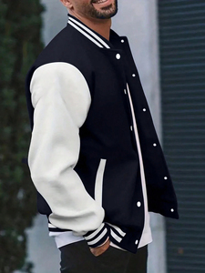 Fall Winter <b>Men</b> <b>Baseball</b> <b>Jacket</b> Youth Loose Stand-up Collar Single-breasted <b>Men</b> <b>Jacket</b> Fashion Casual College Boy <b>Jacket</b> - Product Image 6
