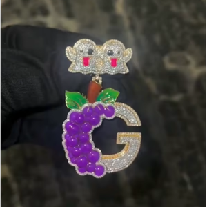 Pendentif G personnalisé serti de pierres, chaîne en moissanite VVS, tendance, best-seller, vente flash, hip-hop, bling, luxe, OEM - Product Image 1