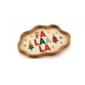 Bandeja de Servir de Madera con Diseño de Árbol de Navidad, Acabado Pintado, Decorativa, para Uso Residencial - Product Image 1
