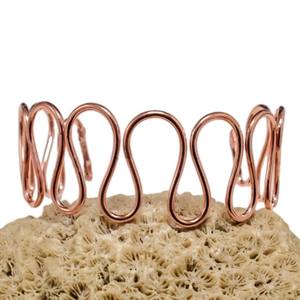 Pulsera de cobre puro sólido, joyería de diseño ondulado hecha a mano, unisex - Product Image 6