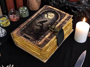 Handmade Raven Grimoire Leather Journal Vintage Gothic Pagan Spell Book of Shadows 200 Sheets Sewing Bound <b>Witchy</b> <b>Gift</b> - Product Image 6