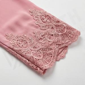 Nouvelle Abaya Grande Taille à Manches en Dentelle Florale et Fermeture Éclair, Couleur Personnalisable, Robe Décontractée d'Été Exclusive pour Femme, Tenue Pudique, Vente Transfrontalière - Product Image 5