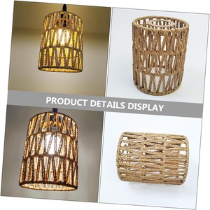 Faroles colgantes decorativos hechos de ratán tejido a mano (de forma cilíndrica alta) para un estilo costero y rústico. - Product Image 3