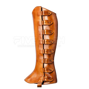 Protectores de Piernas de Cuero para Caballos, Resistentes, de Cuero Liso, para Entrenamiento al Aire Libre - Product Image 3