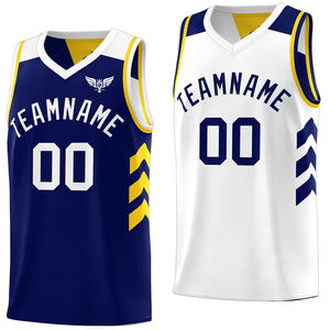 Camiseta de Baloncesto Personalizada Morada y Amarilla para Hombre, Reversible, sin Mangas, de Malla, Uniforme de Equipo, Nombre Personalizado, Sublimación, Camiseta Deportiva - Product Image 4