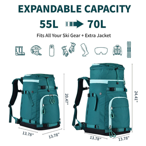 Outdoor Update Expandable Padded <b>Ski</b> Bag Snowboard Bag Travel Boot Bag with Water-Resistant Lining Pockets - Product Image 2