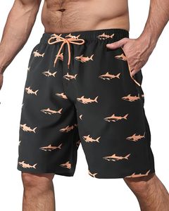 Shorts de bain pour hommes à imprimé tropical, taille mi-haute, respirants, en non-tissé, avec cordon de serrage, séchage rapide, avec poches, tenue décontractée de plage - Product Image 2