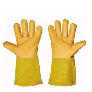Grain Leather Gloves <b>Fire</b> Resistant Working Fireplace Welding Gloves Heat Resistance Waterproof Anti-Slip Silicone-free Powde - Product Image 3