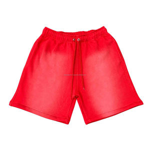 100% algodón verano sol desteñido 3D Puff impresión Logo corte borde gimnasio pantalones cortos desgastados deporte hombres lavado ácido moda Pantalones cortos para hombres - Product Image 2