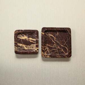 Plateau carré en marbre zèbre rouge, pierre naturelle, plateau de service décoratif, décoration de luxe pour la maison - Product Image 3