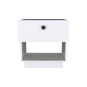 Comodino Macon con cassetto singolo e ripiano aperto bianco di DEPOT E SHOP - Product Image 4